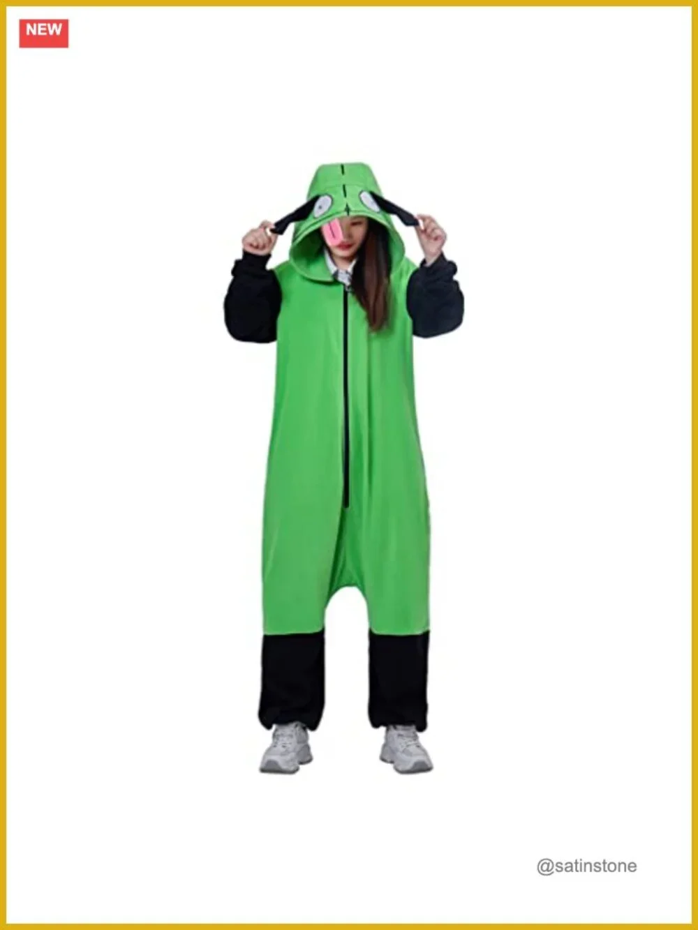 Invader Zim Cosplay Onesie Pajama - Anime Sleepwear with Hood and Zipper